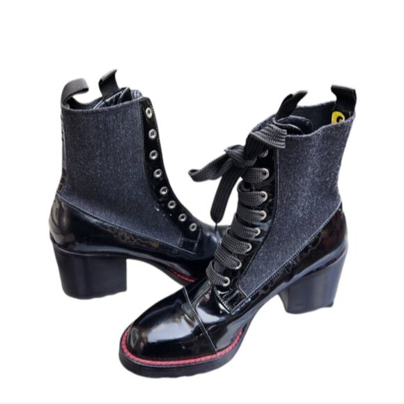 Malo Shoes - Malo women's black patent Leather Platform boots Size 39 EU